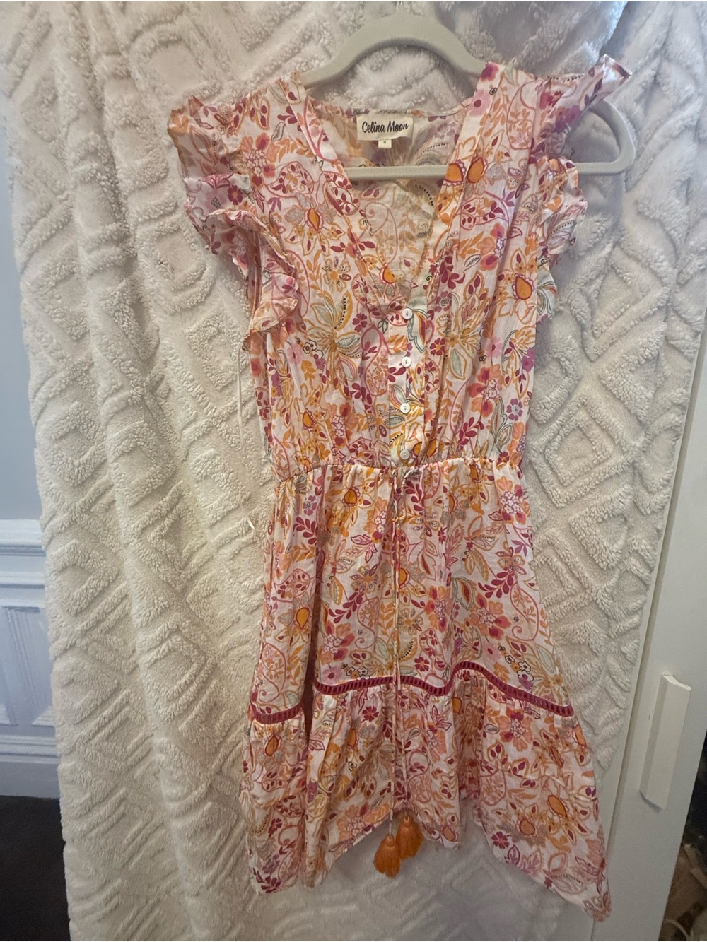 Olivia Moon Pink & Orange Floral Button-Front Girls' Dress